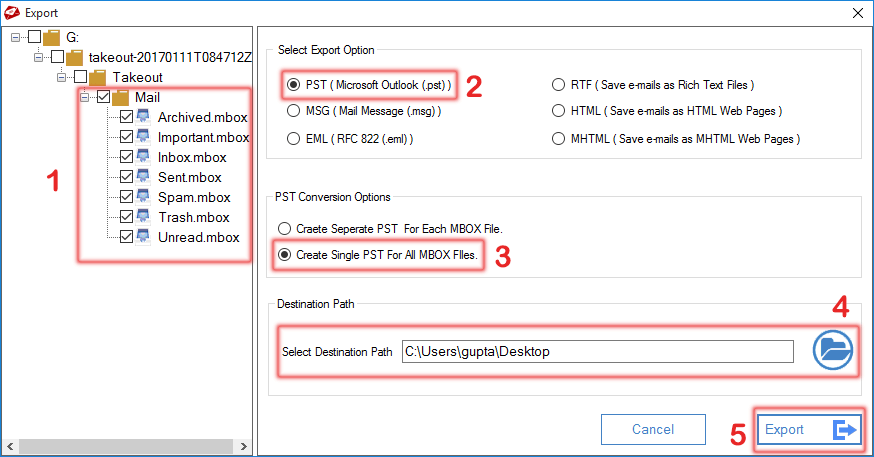 google takeout to outlook convert gmail backup files to pst export gmail to pst