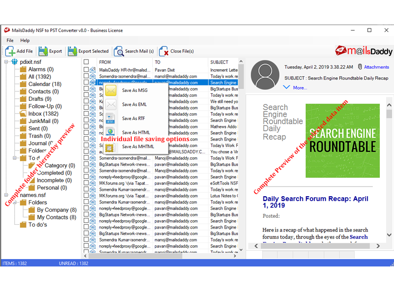 mailsdaddy nsf to pst converter