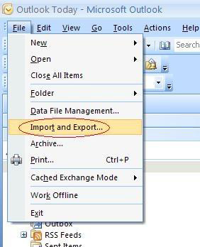 import pst file in outlook 2007