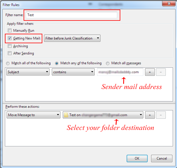 how to create folder rules in mailbird
