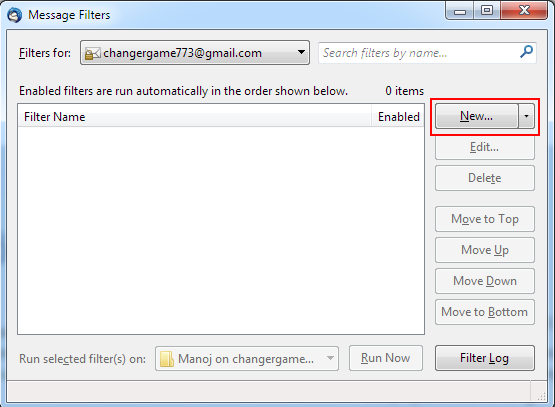 thunderbird message filter