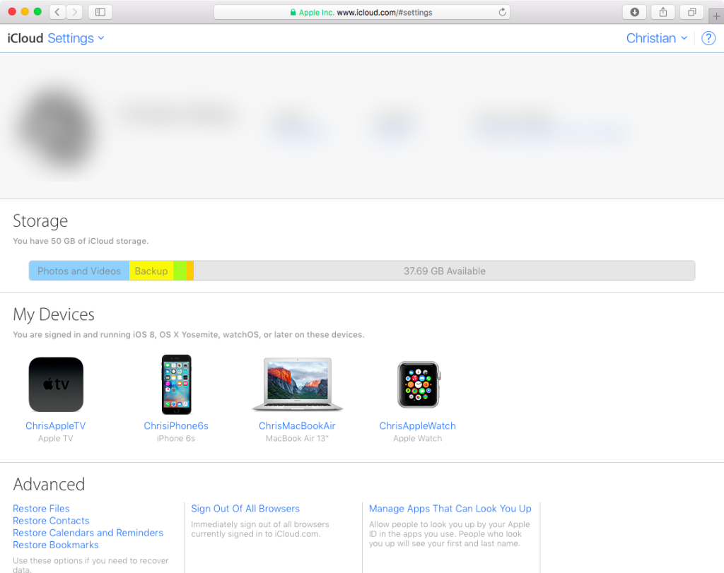 iCloud-setting