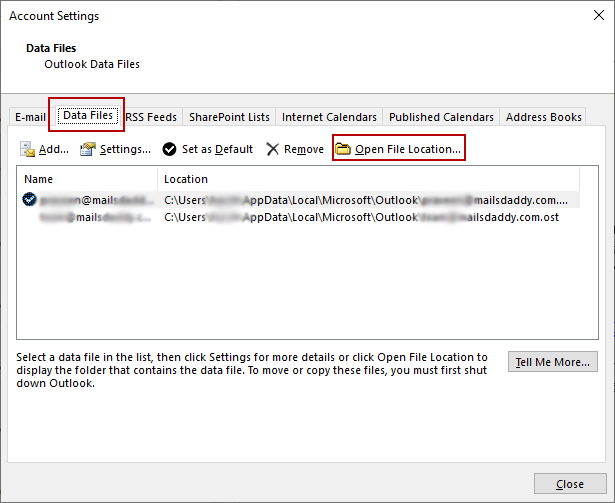 how to backup outlook account settings