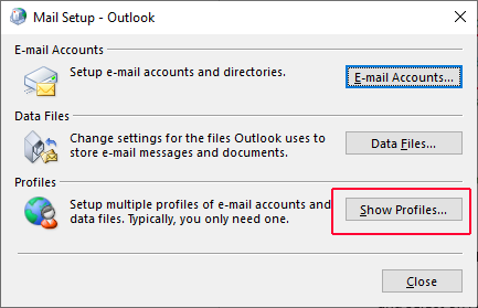 Show Outlook profile