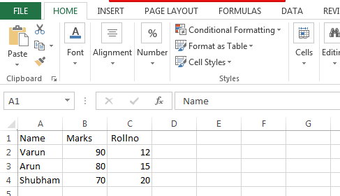 Contact information in CSV