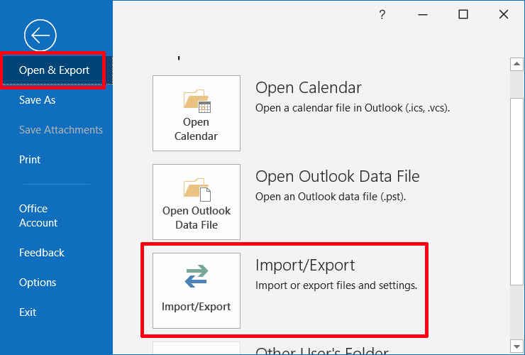 how to reinstall outlook form a backup copy of outlook