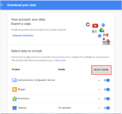 Download Gmail Data