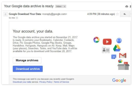 Google Data Archive is Ready