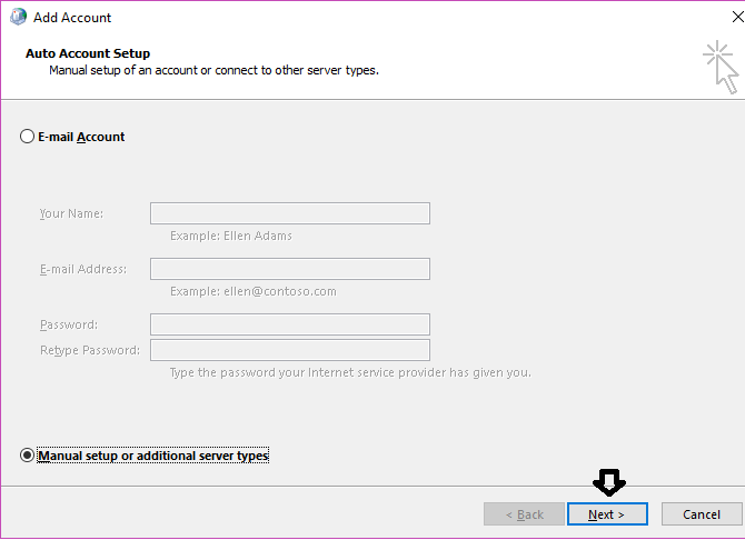 manually setup