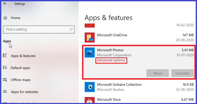 app and features