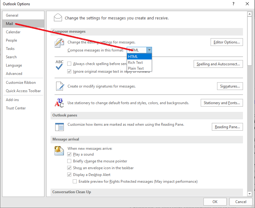 How To Change Email Format To Html In Outlook 2016