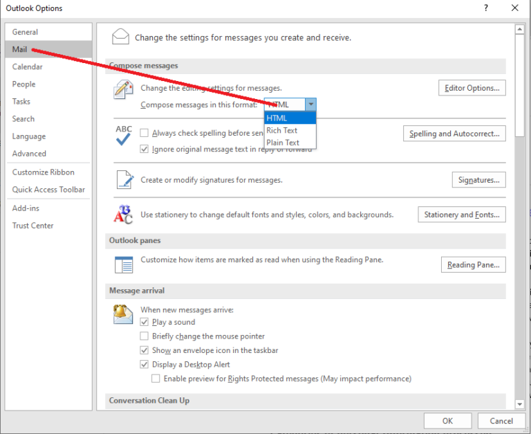 can you use html code in outlook email