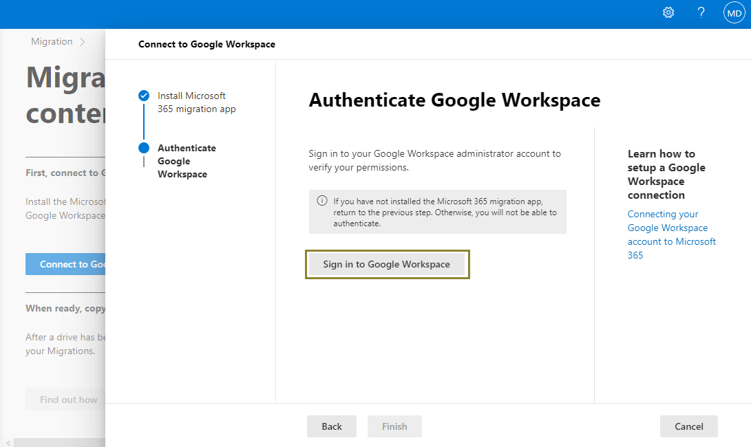 sign in to Google Workspace