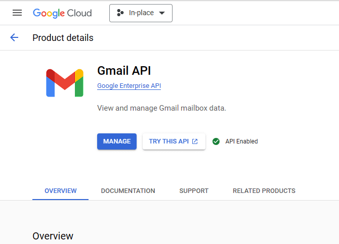 enable Gmail API