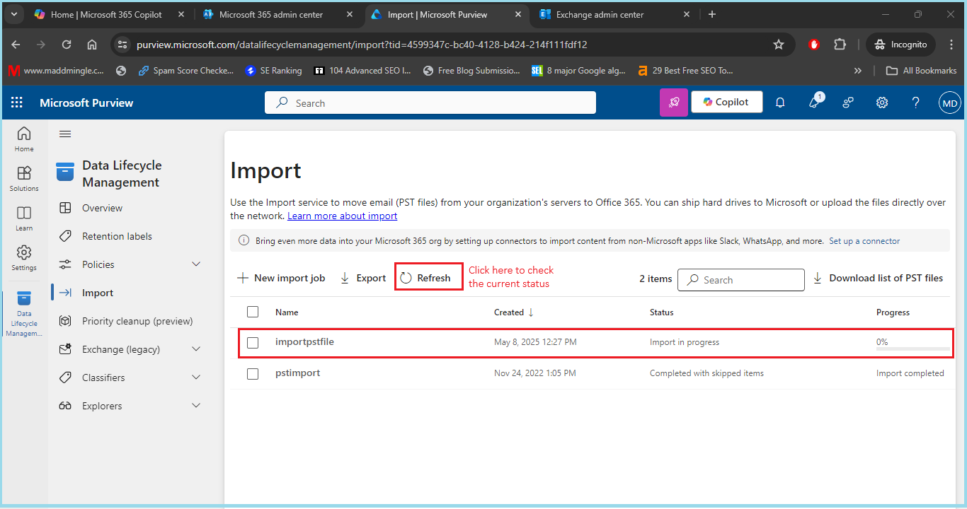 pst file into Microsoft 365 - 7