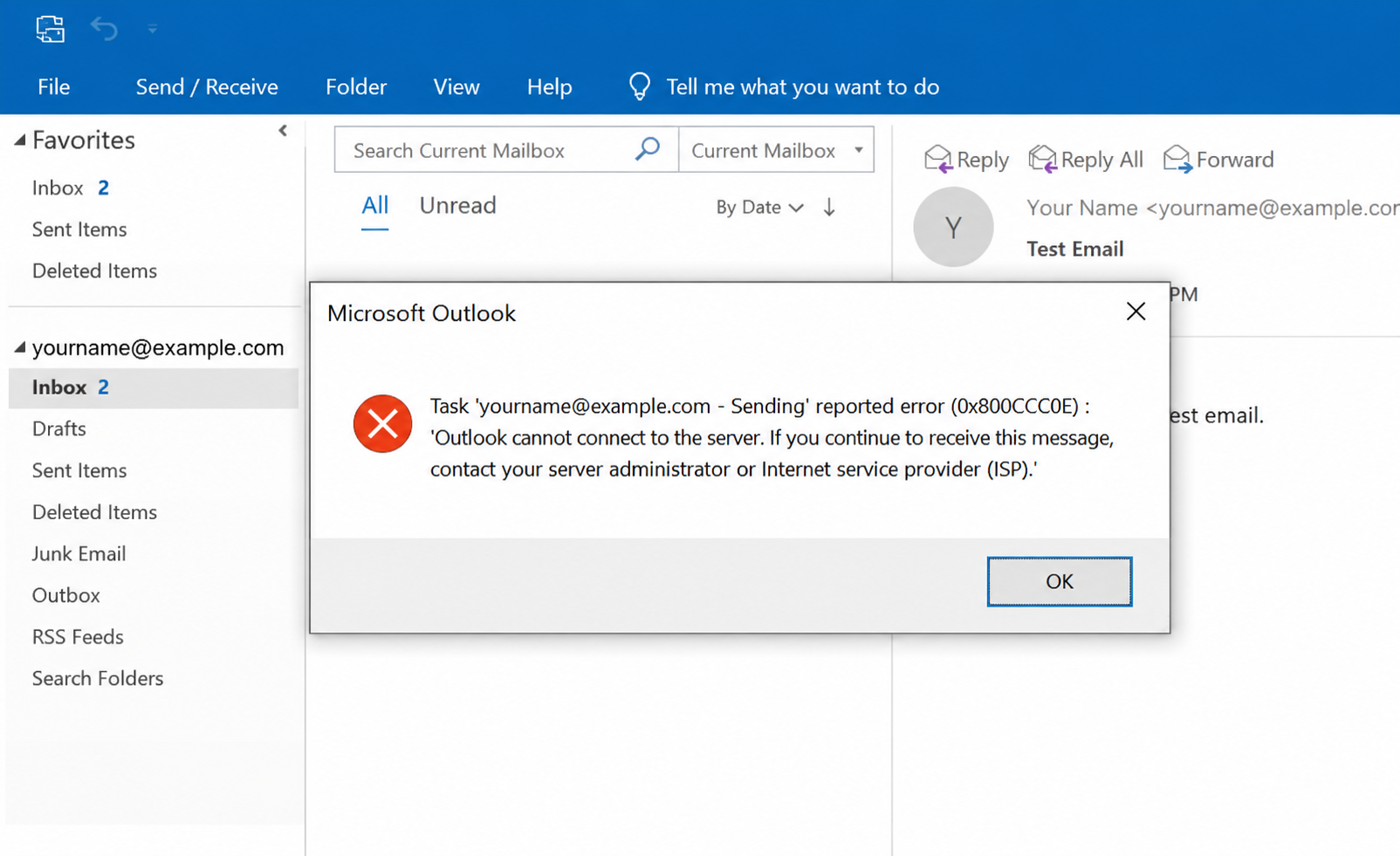 0x800CCC0E – Outlook Cannot Connect to Server