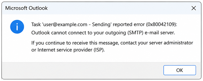 outlook error 0x80042109