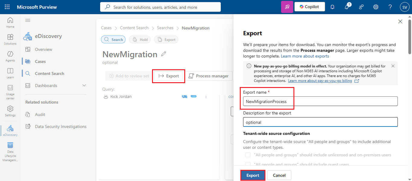 export data