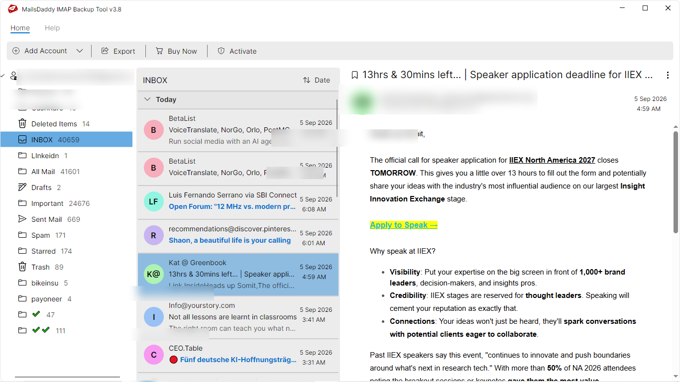 Step 03: Preview Mailbox Messages — MailsDaddy Email Backup Tool