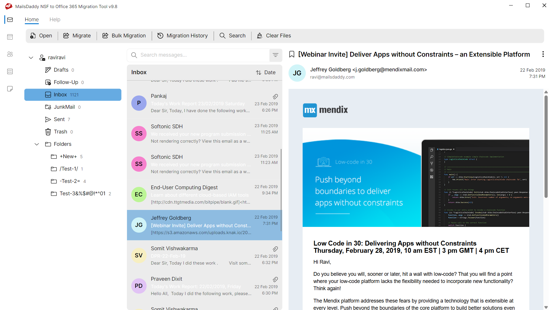 Step 02: Preview file data — MailsDaddy Lotus Notes to Office 365 Migration