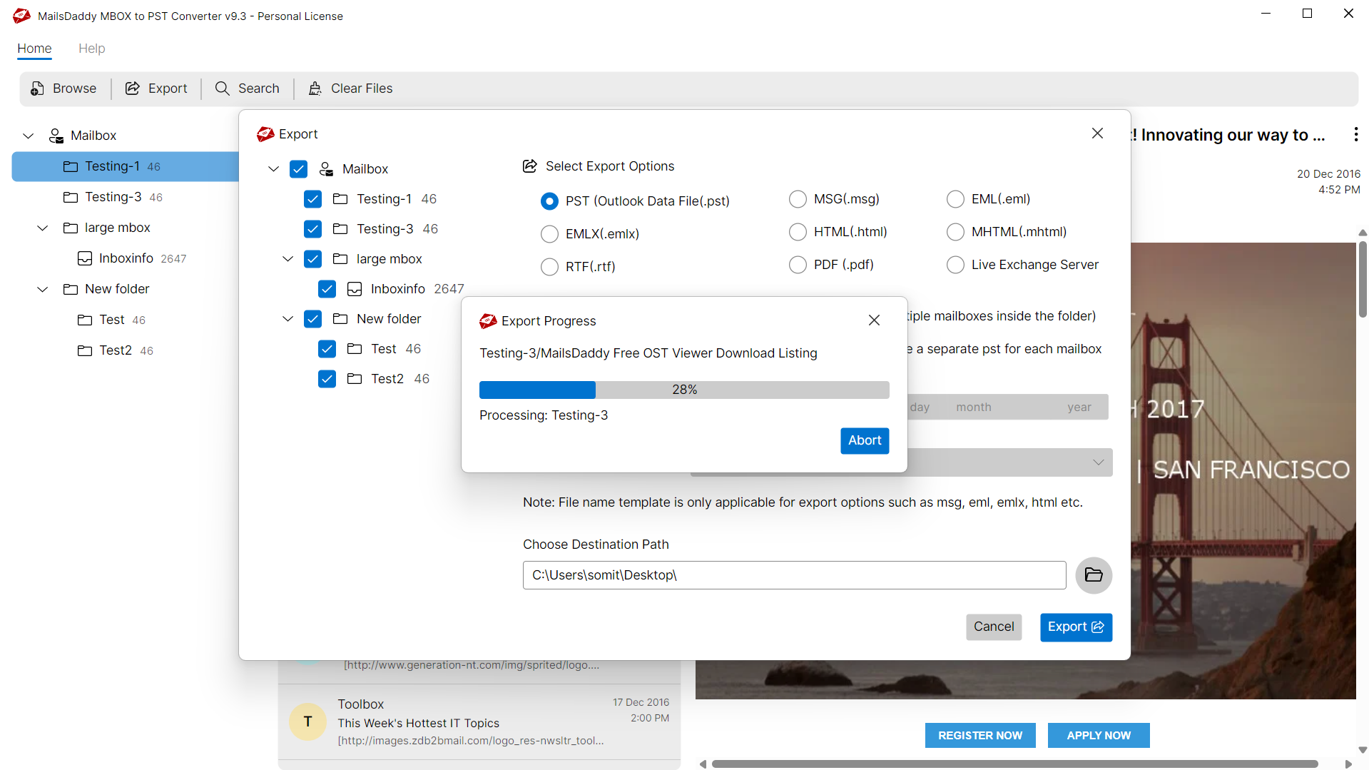 Step 04: Start the export — MailsDaddy Import Gmail to Outlook