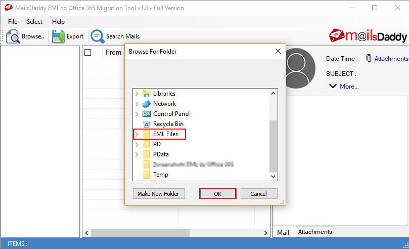 MailsDaddy EML to Office 365 Migration screenshot MailsDaddy EML to Office 365 Migration screenshot