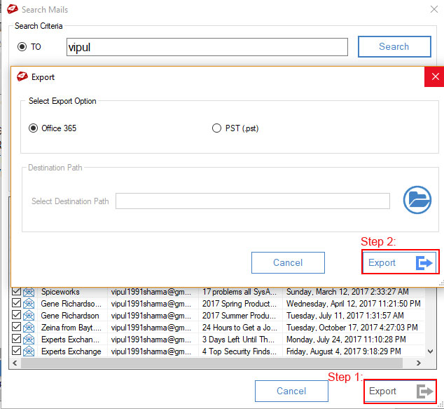 search email convert