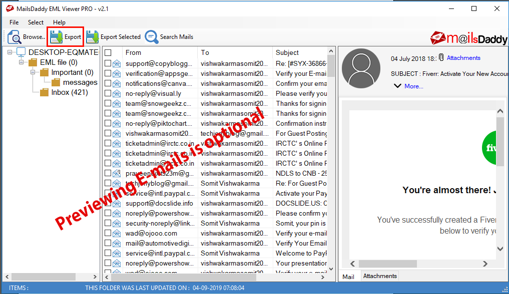 MailsDaddy Free EML Viewer Windows 11 download