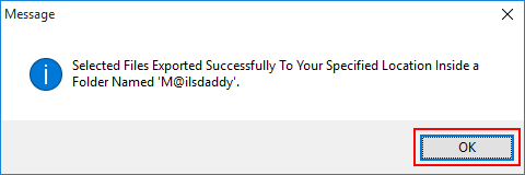 confirmation window