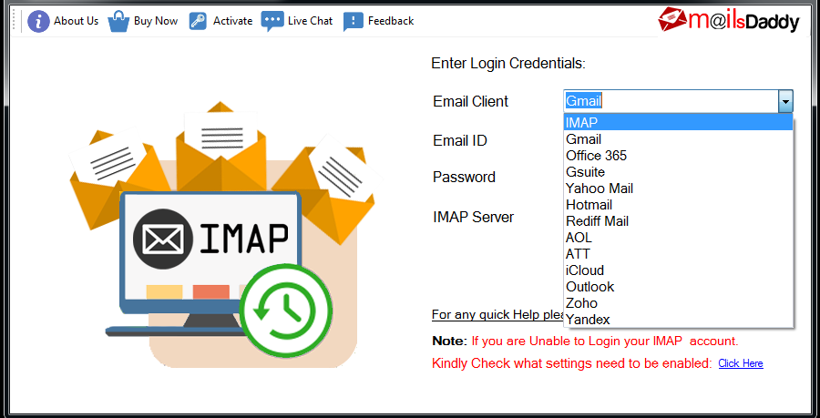 MailsDaddy IMAP Backup Tool screenshot