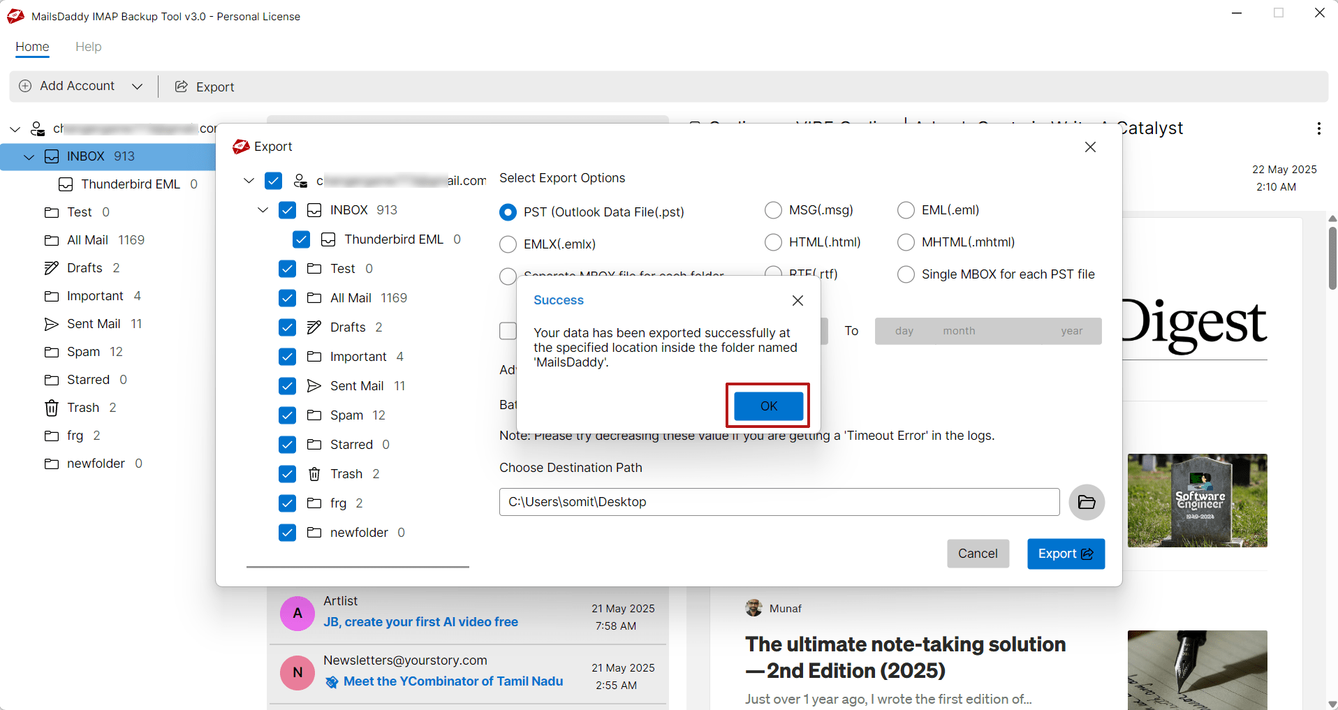 imap backup process