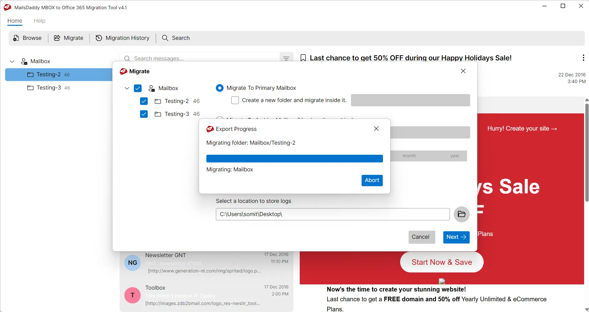 migration start window 365