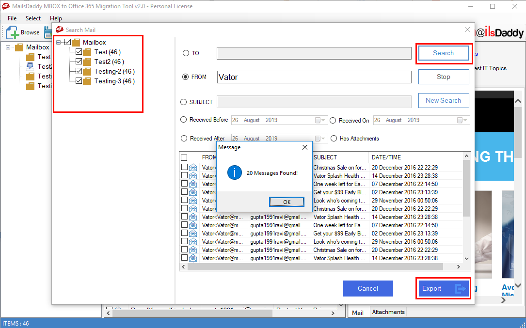 search email
