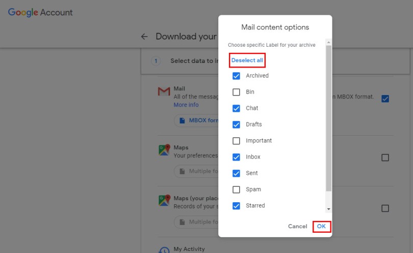 import gmail inbox to outlook