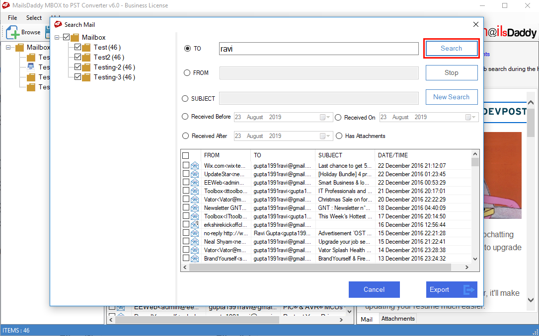 select folders