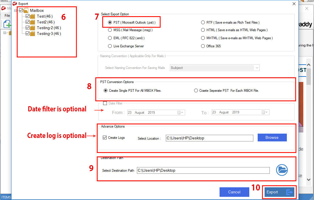 convert gmail labels to outlook folders