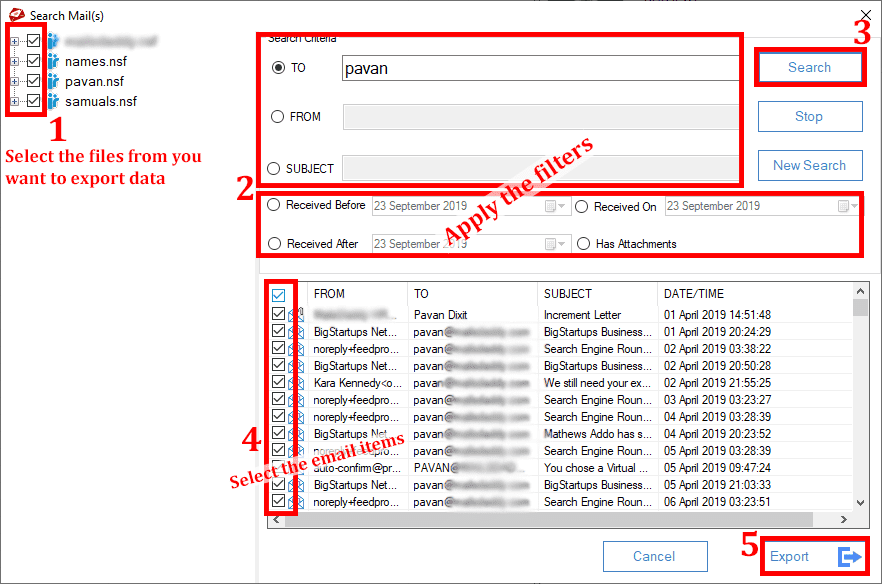 save single email