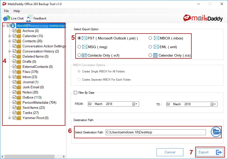 choose all folder and conversion option