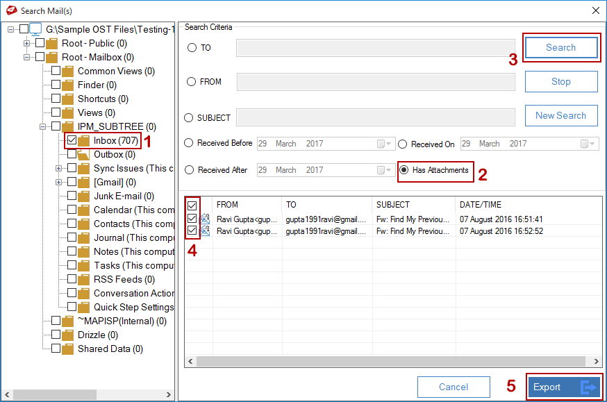 search window
