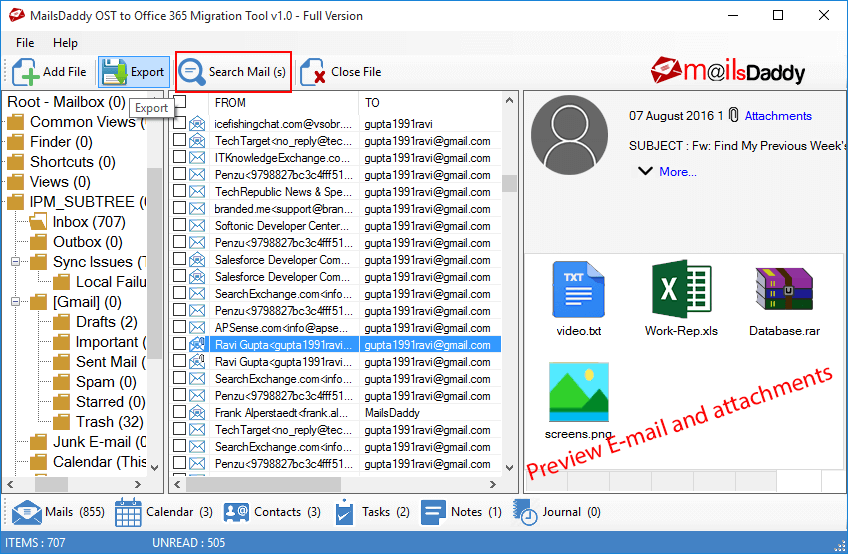 MailsDaddy OST to Office 365 Migration