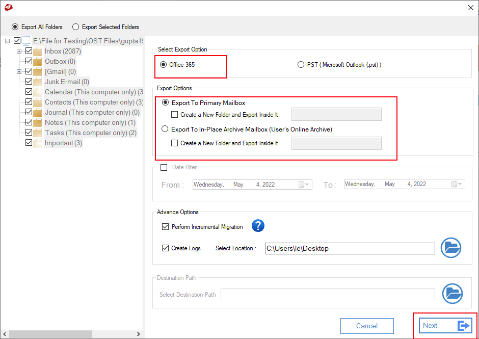 MailsDaddy OST to Office 365 Migration Tool