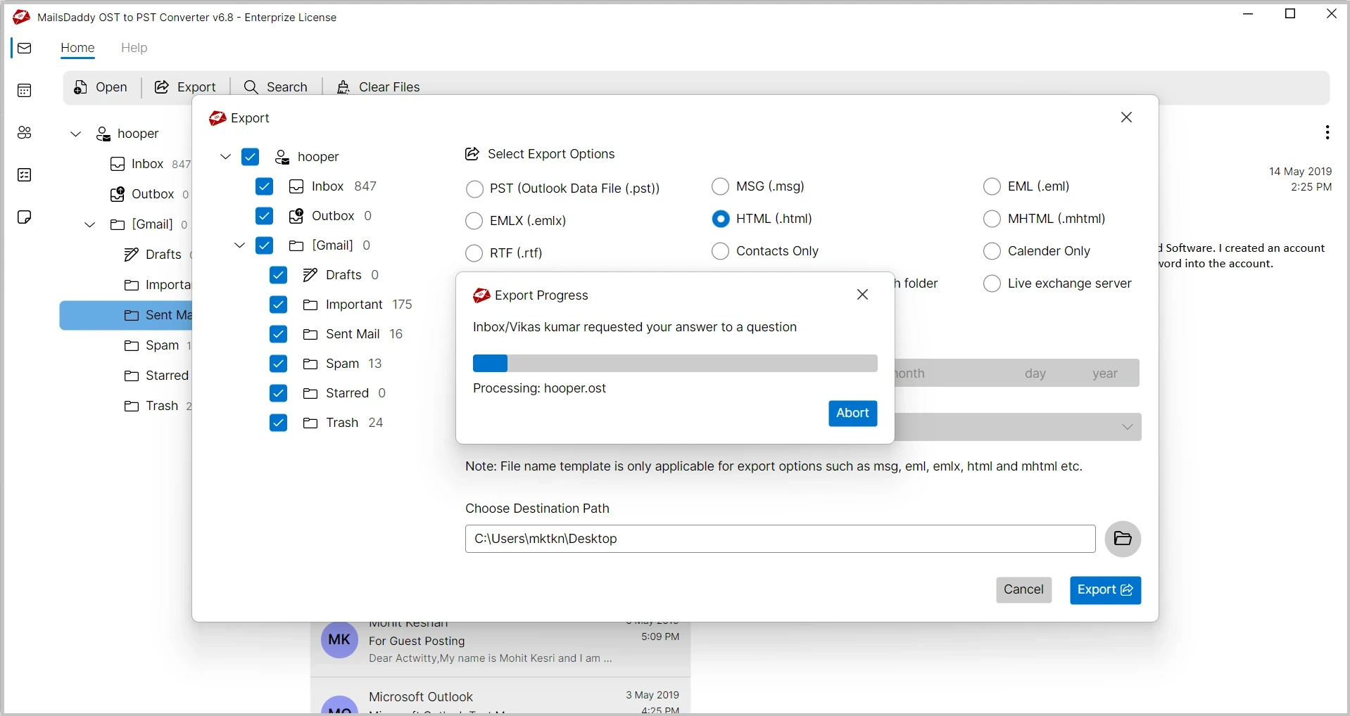 convert ost to html