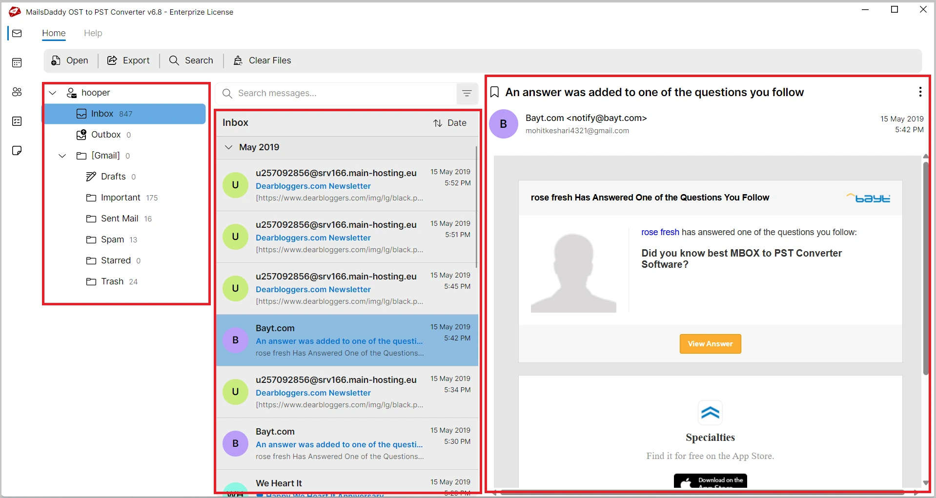 preview and export ost to pst