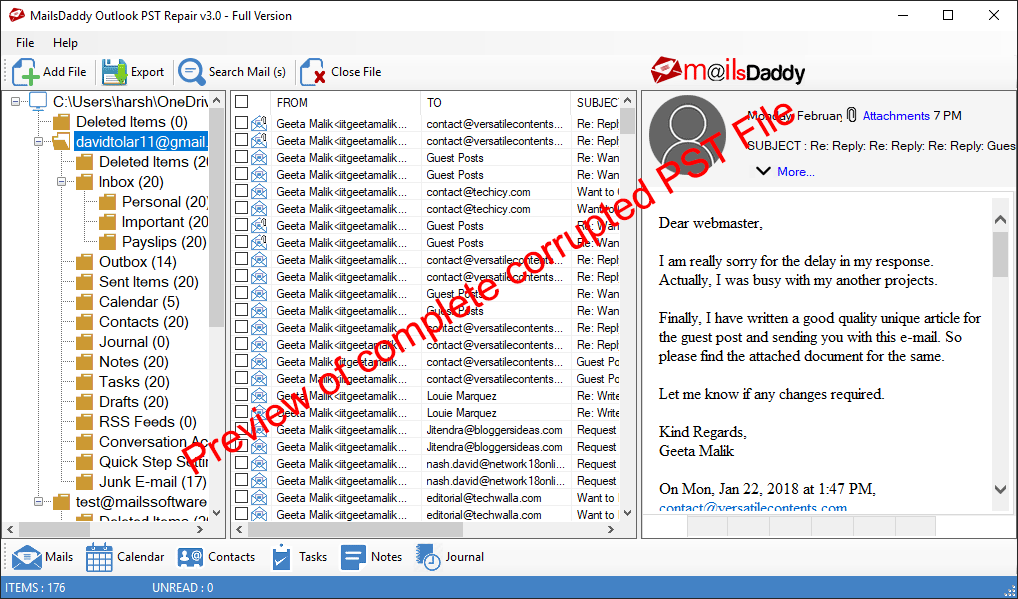 MailsDaddy Outlook PST Repair 3.0 full