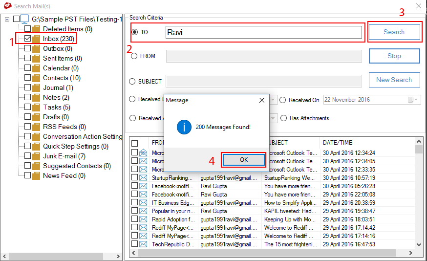 search window