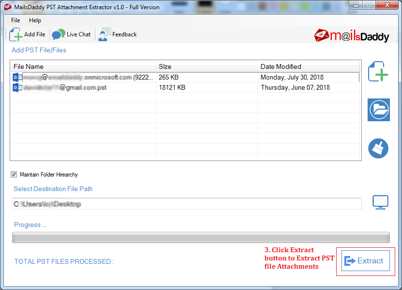 MailsDaddy PST Attachment Extractor screenshot MailsDaddy PST Attachment Extractor screenshot