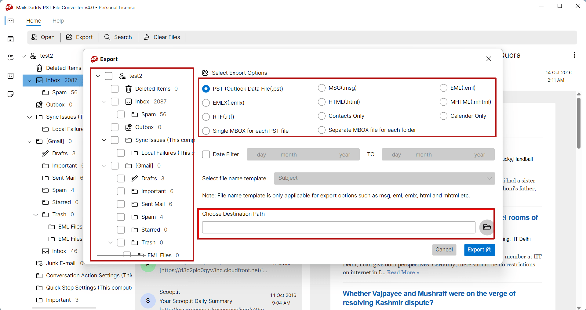 preview window