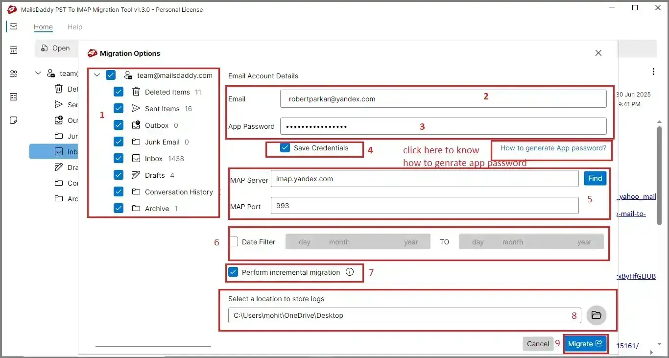 fill details for migration