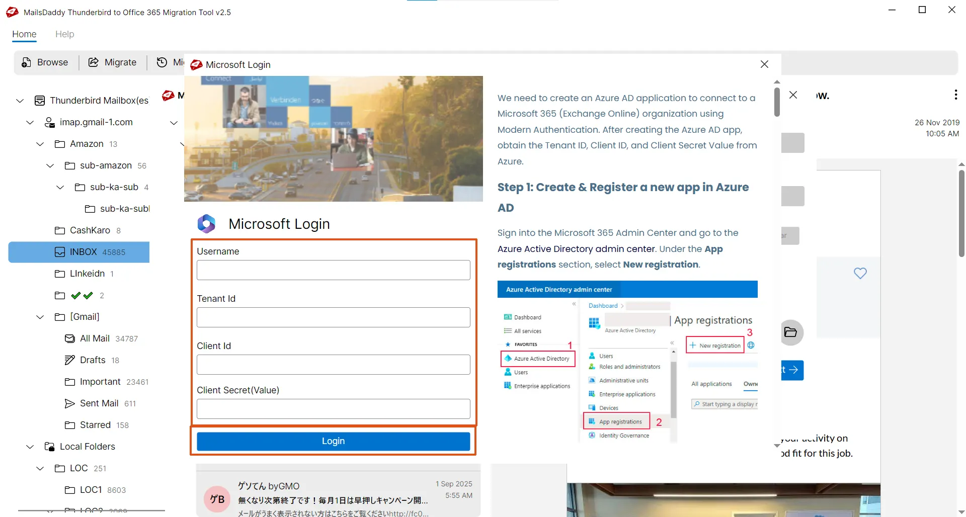 transfer thunderbird to outlook 365
