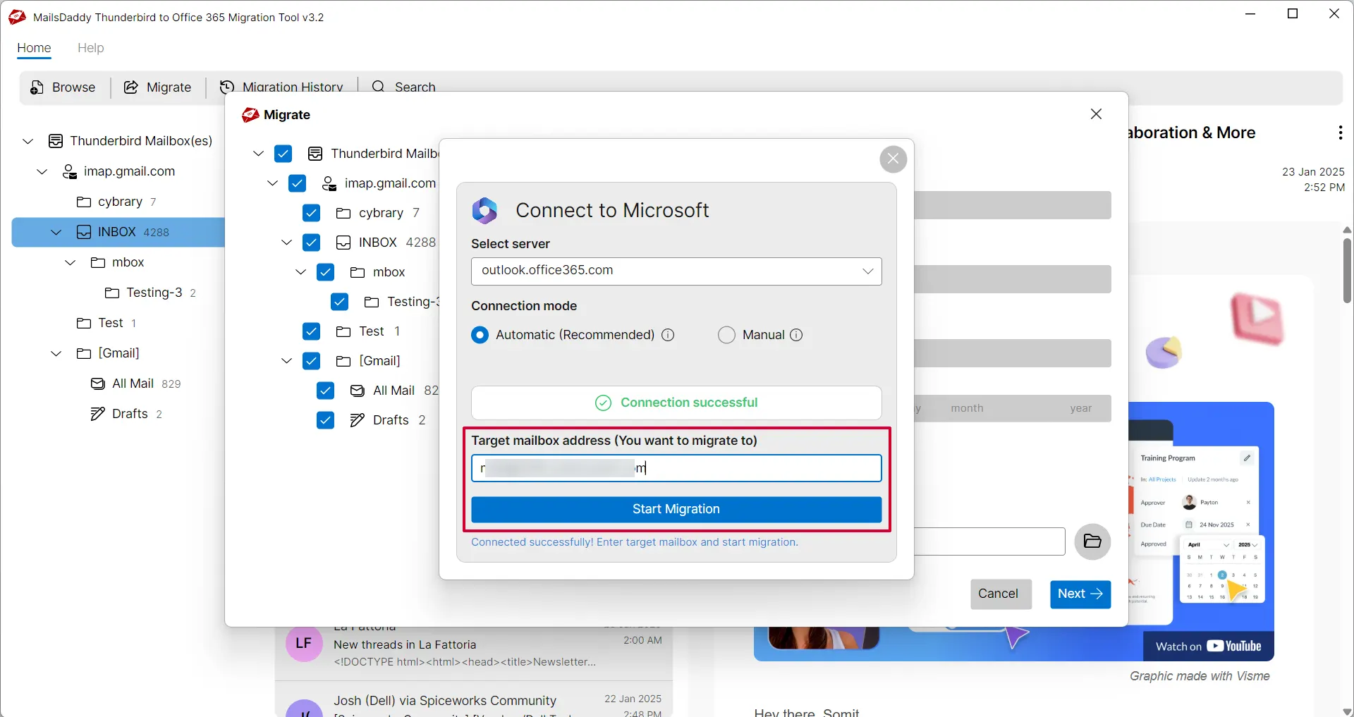 convert thunderbird subfolders to outlook 365